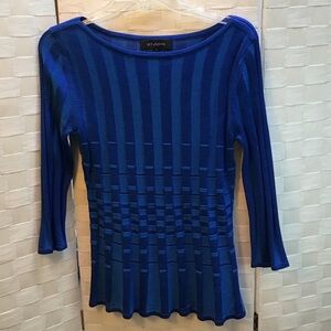 St. John Blue Striped Blouse